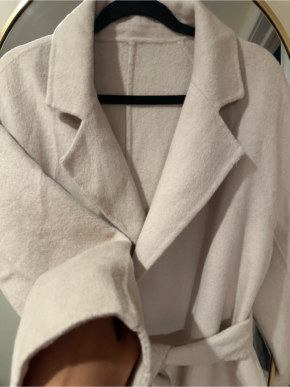 Wool Wrap Coat - Cream Beige - Picture 3 of 6
